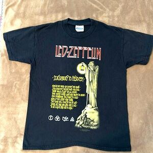 Led-Zeppelin 2005 Myth Gem Ltd. Youth Black Gold 14-16 Cotton Concert T-Shirt.